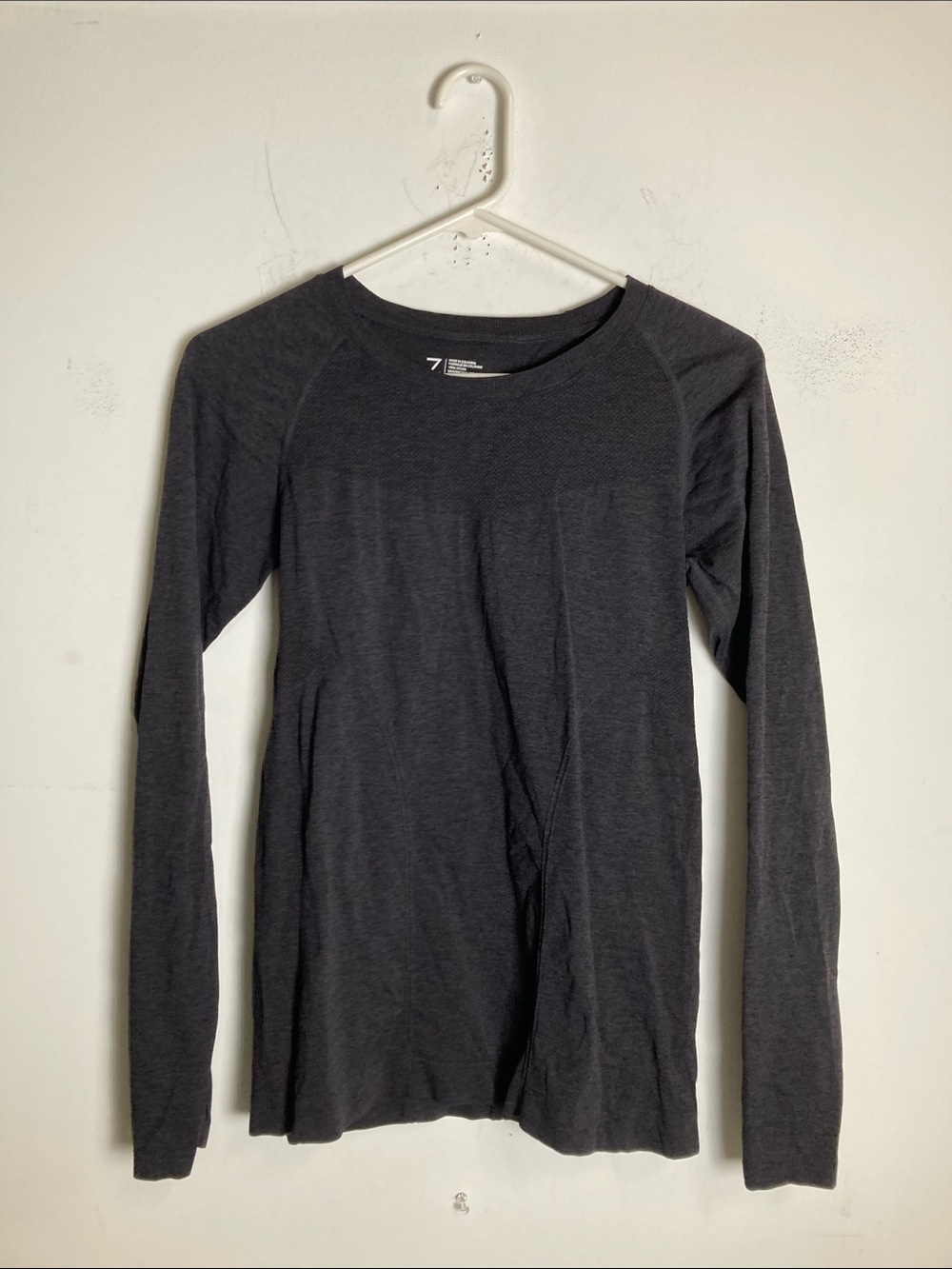 Zella Dark Charcoal Crew Neck Long Sleeve Top